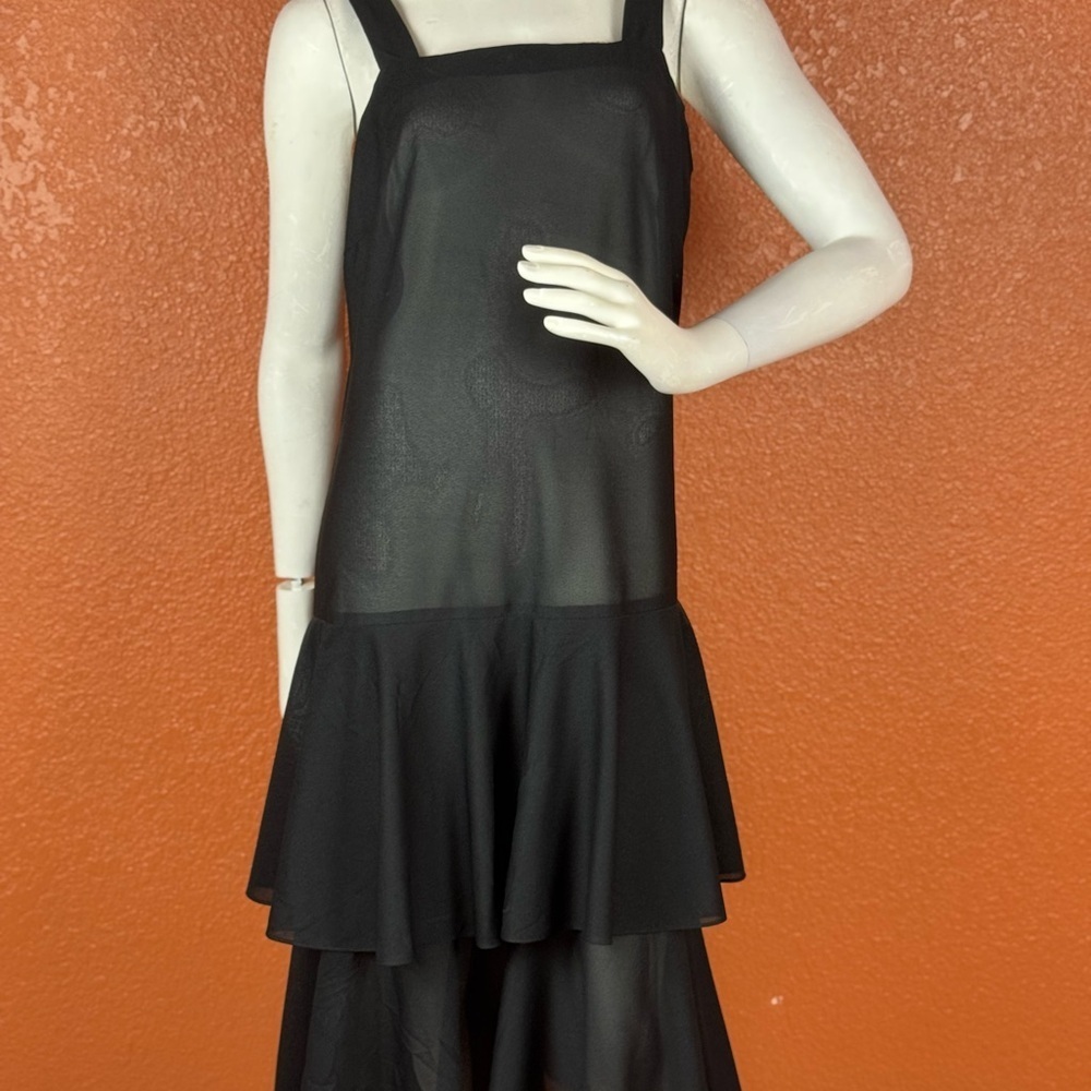 Prato Made In U.S.A Elegant Black Sleeveless Dress. E94